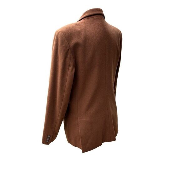 Cashmere Wool Italian Blazer Tan Brown 3 Button Collar 2 Pockets Split Back 42 - Picture 10 of 10